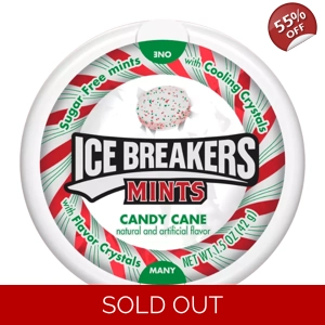 Hershey Ice Breakers Candy Cane Sugar-Free Mints 42g Christmas Tub
